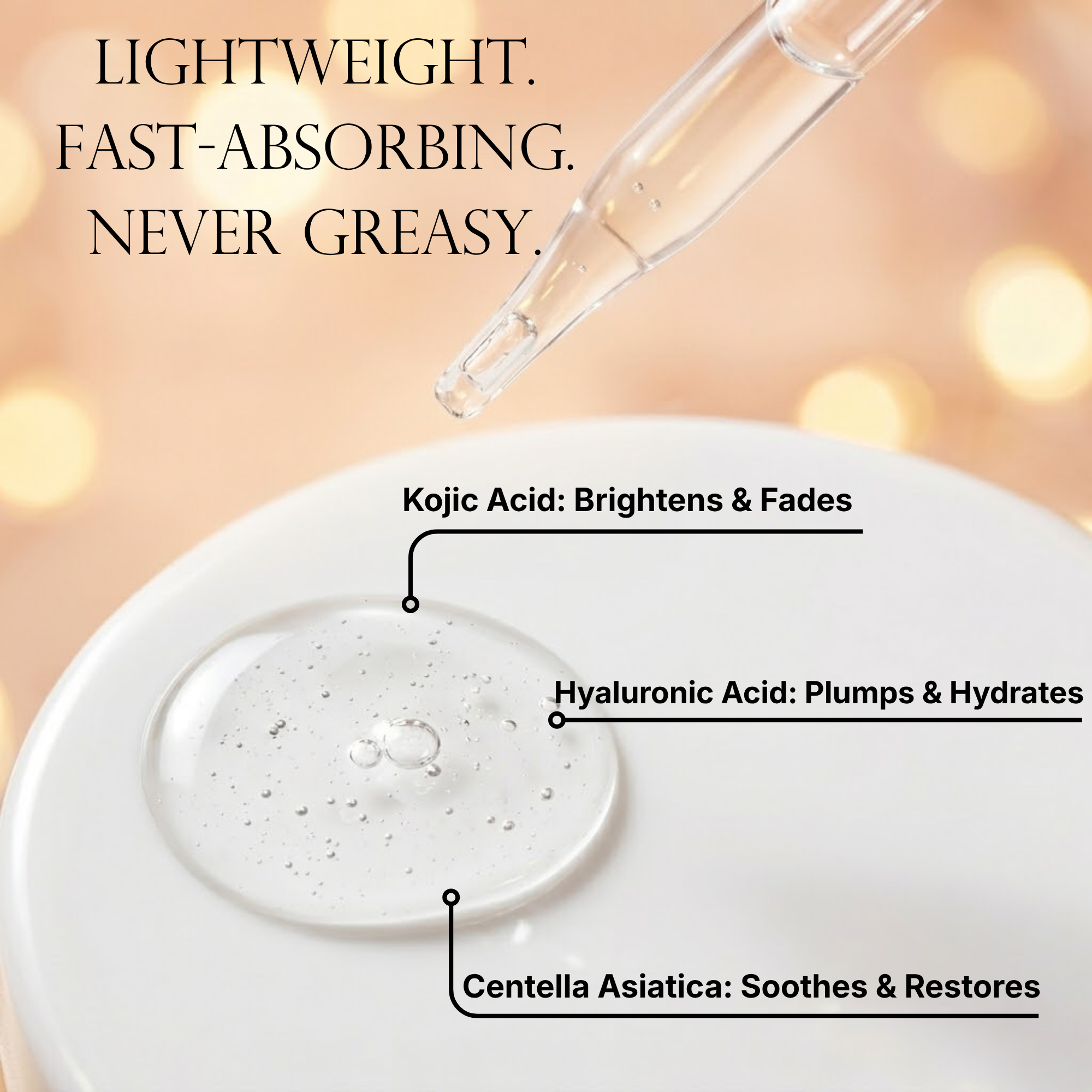 Even Tone Serum – Brightening Serum for Dark Spots & Hyperpigmentation with Kojic Acid, Hyaluronic Acid & Centella Asiatica – Radiant Healthy Glow – 1 fl oz / 30mL